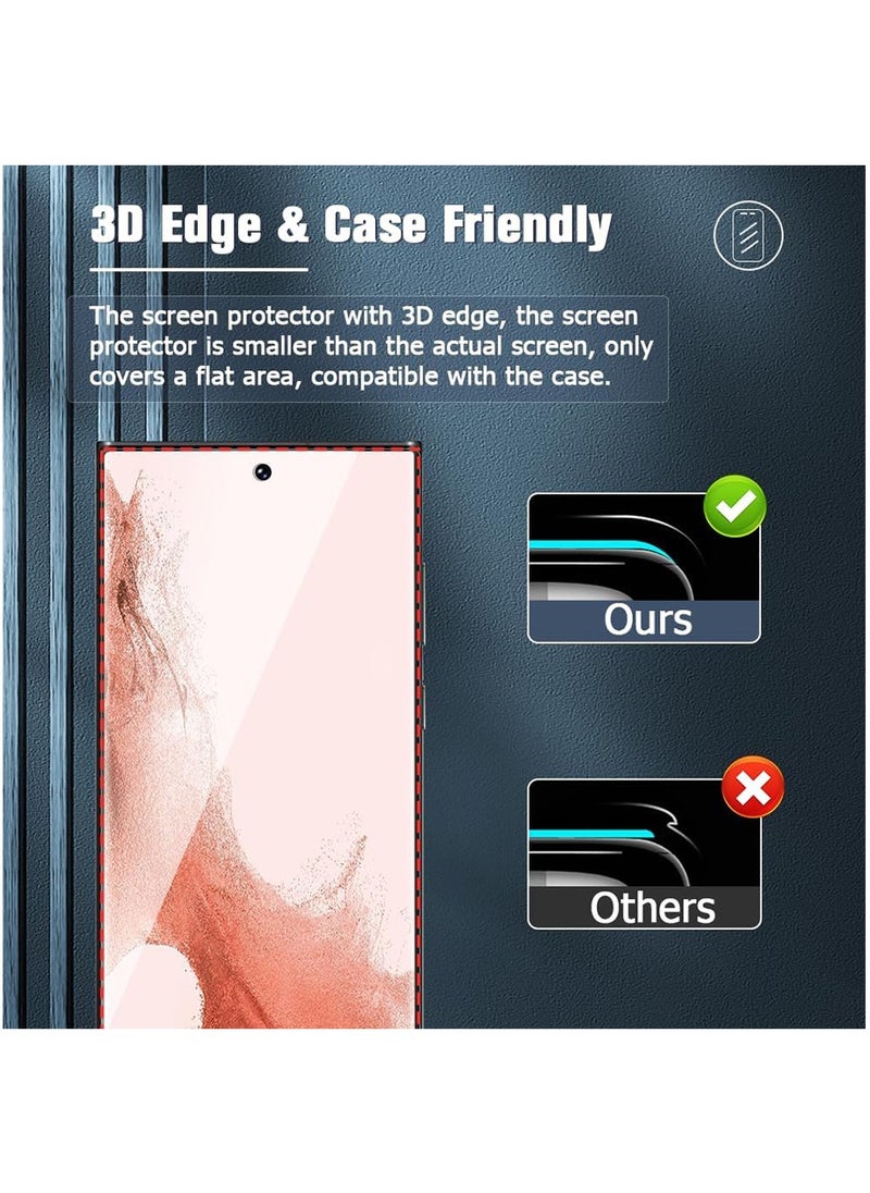 Generic - 4 Pack for Samsung Galaxy S23 Ultra 9H Hardness Tempered Glass Screen Protector and Camera Lens Protector, 3D Full Coverage, Fingerprint Unlock - Image 1