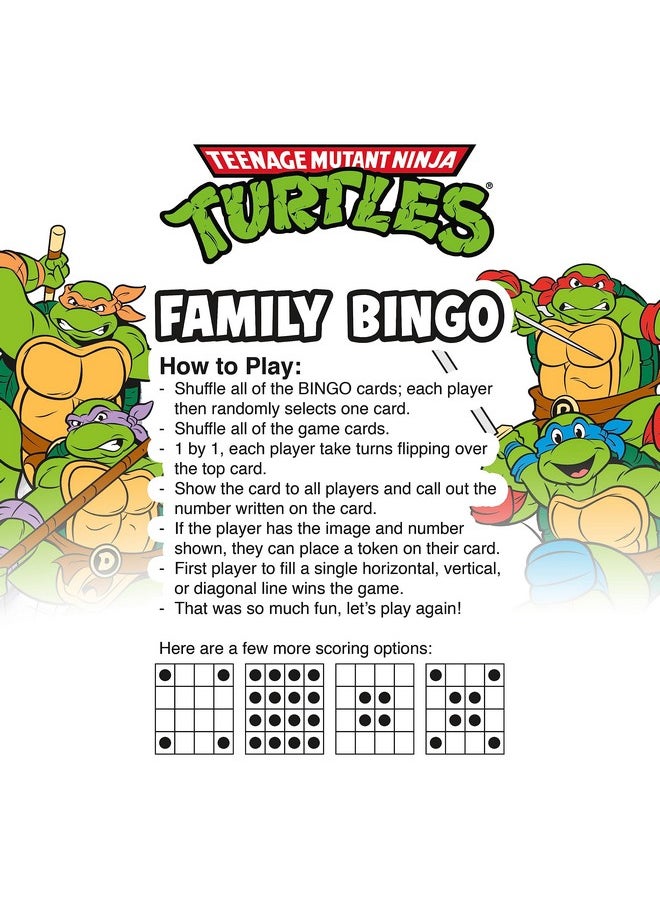 Aquarius - Teenage Mutant Ninja Turtles Bingo Game - Fun Family Party Game For Kids, Teens And Adults - Entertaining Family Game Night Gift - Officially Licensed Tmnt Merchandise - Ages 6 And Up - Image 1