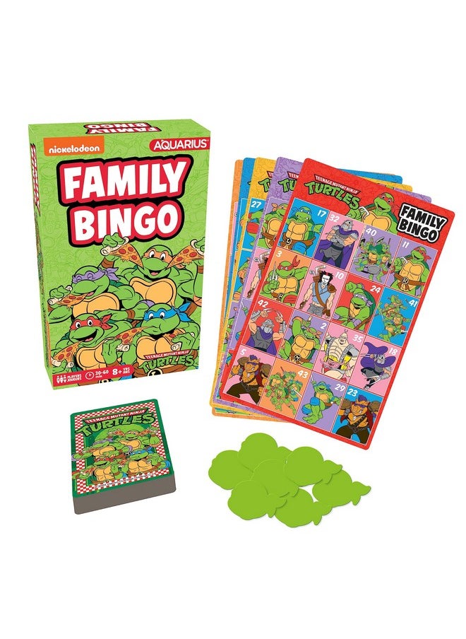 Aquarius - Teenage Mutant Ninja Turtles Bingo Game - Fun Family Party Game For Kids, Teens And Adults - Entertaining Family Game Night Gift - Officially Licensed Tmnt Merchandise - Ages 6 And Up - Image 1