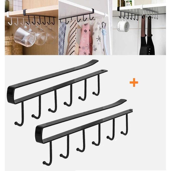 High-quality multi-functional organizer hook, 6 hooks, 2 pieces - Image 1