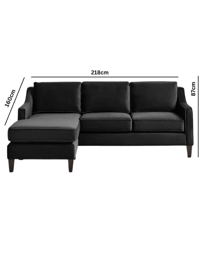 Karnak Sectional L-Shaped Luxury Sofa For Living Room Solid Wood Corner Modern Design Couch, Velvet Upholstered Color (Axolotl) - Image 2