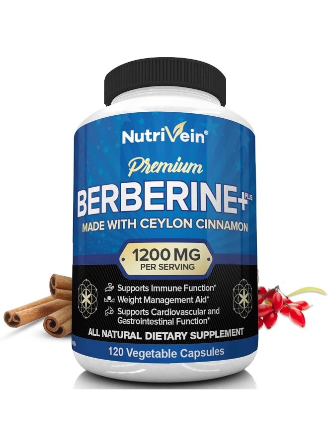 Nutrivein Premium Berberine Capsules (1200Mg, 120 Pieces) - Image 1