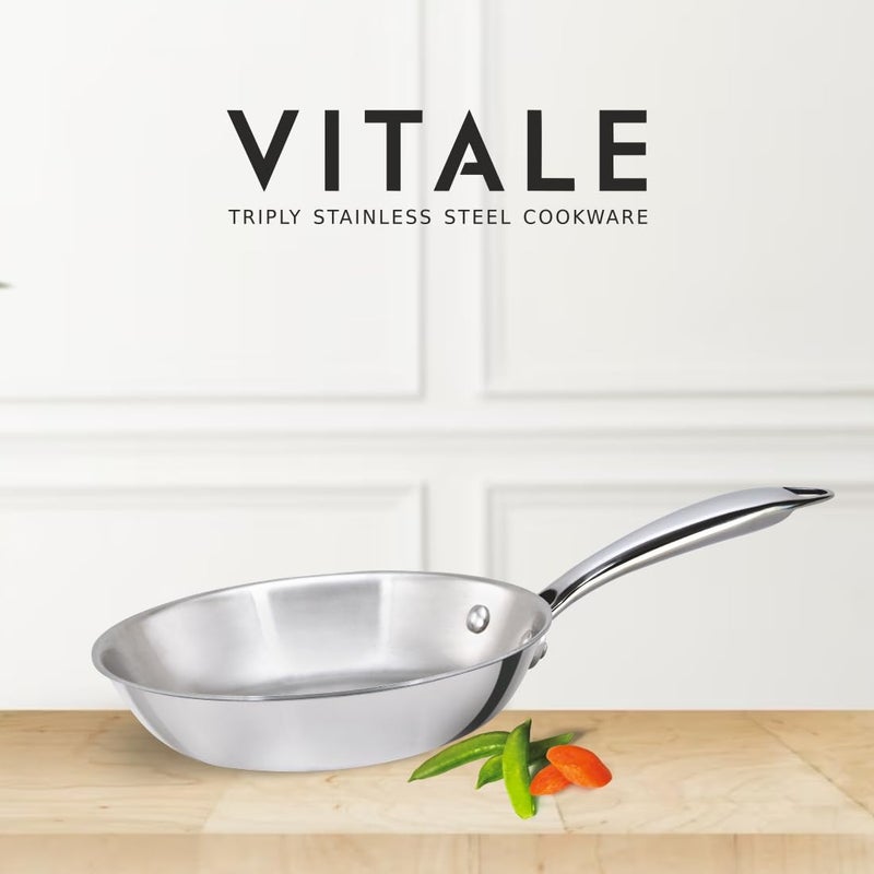 Alda Vitale Tri-Ply Stainless Steel Fry Pan 18 Cm, Induction Friendly - Image 4