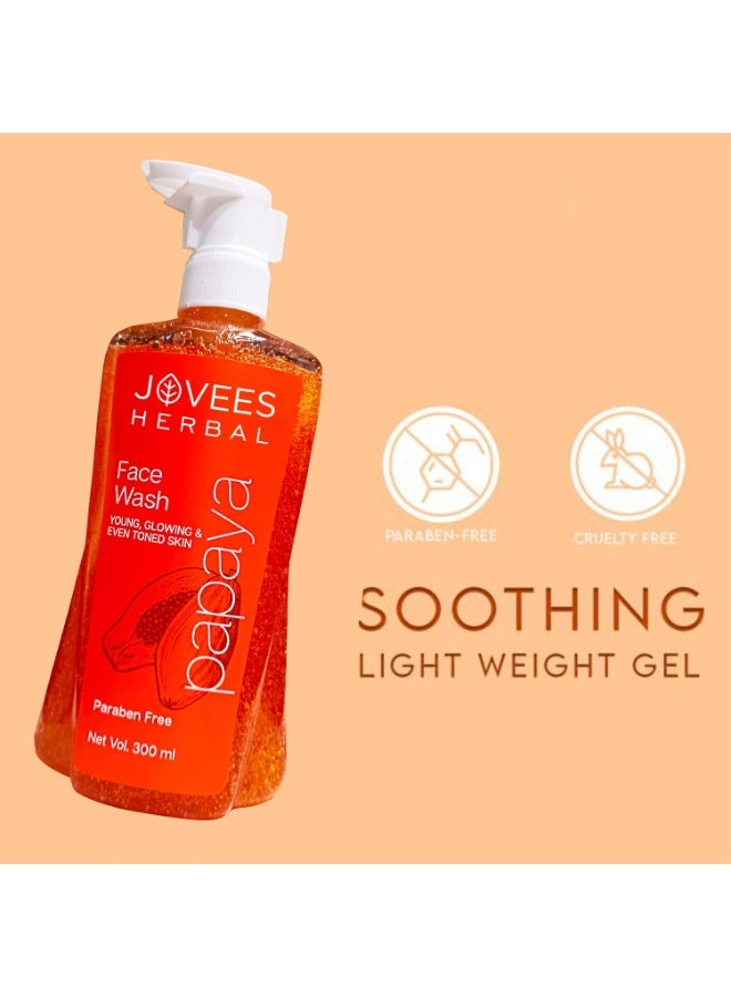 Jovees Herbal Papaya Face Wash For Glowing and Clear Skin with Papaya & Bilberry fruit Ext | Gentle Cleanser For Brightens Skin, Removes Pigmentation & Dark Spots | Suitable For All Skin Types - 300ml - Image 5