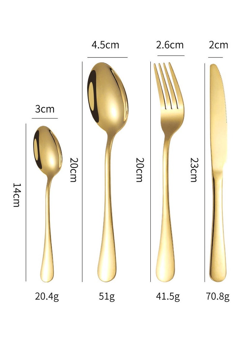 KUYING Stainless Steel Tableware Set Of 24 Pieces Western Knife Fork Spoon Set  - Image 2