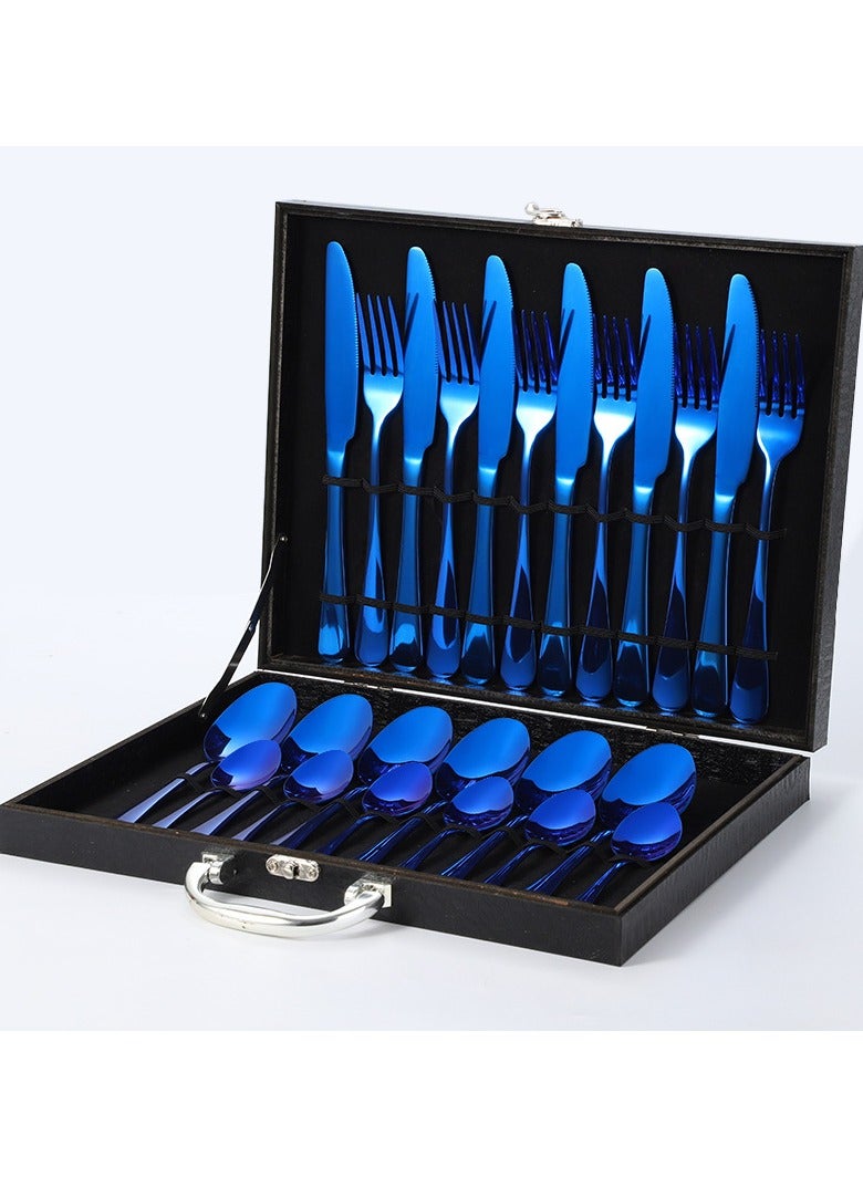 KUYING Stainless Steel Tableware Set Of 24 Pieces Western Knife Fork Spoon Set  - Image 1