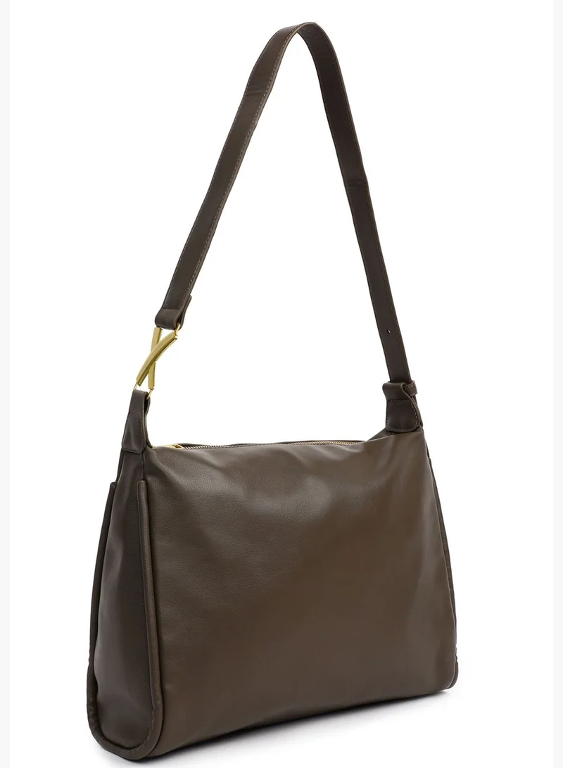 Haute Sauce Solid Zip Lock Shoulder Bag