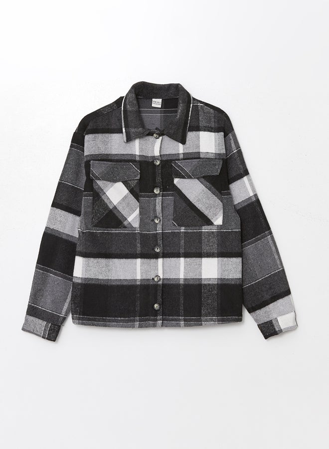 ال سي وايكيكي قميص بناتي كاروهات بأكمام طويلة - Image 1