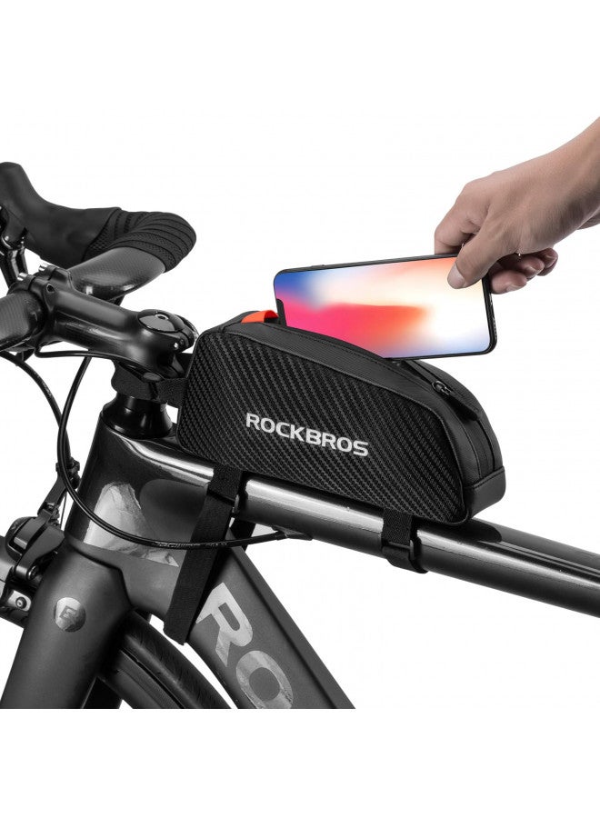 Rockbros ROCKBROS Top Tube Bike Bag Bicycle Front Frame Bag Top Tube Bag Bike Accessories Pouch Compatible with iPhone 14/13/12 Pro Galaxy S22/S21 - Image 1