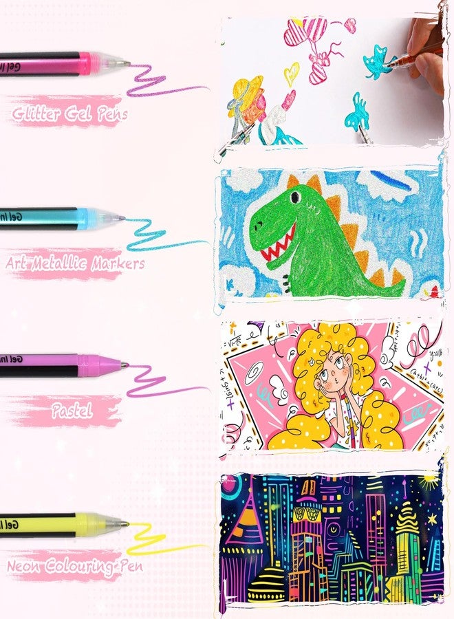 SAYEEC Glitter Gel Pen Set 48 Pack Sparkle Gel Pens Colored Pens for Adult Coloring Books, Journaling, Crafting, Scrapbooking & DIY Crafts, Planner, Coloring Art Set for Adults Office Supplier - Image 5
