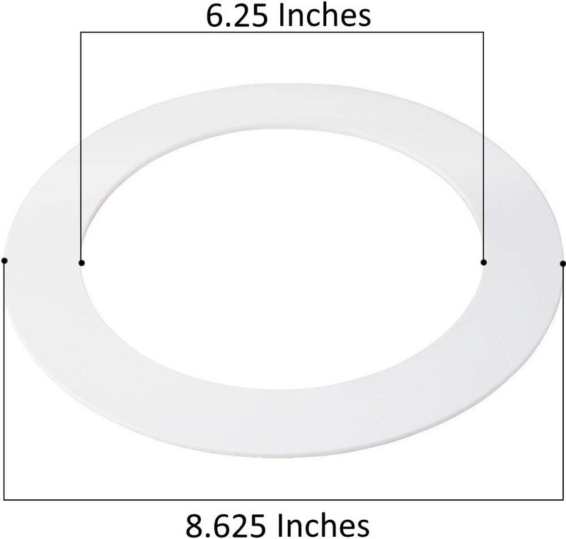 harrrrd 10 Pack Gloss White Goof Trim Ring for 8" Inch Recessed Can Lighting Down Light, Outer Diameter 8.6 Inches, Inner Diameter 6.2 Inches - Image 3