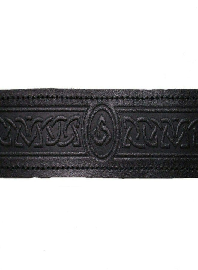 AAR Leather Celtic Design Kilt Belt Black & Brown With Antique Finish Buckle Scottish Highland - Image 3