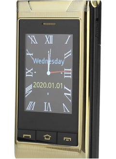 Flip Phone,3G Unlocked Flip Phone Multimedia Mp3 Dual Sim Card Phone Large Keypad and Large Volume Cell Phone for Seniors with Charging Dock(Golden)