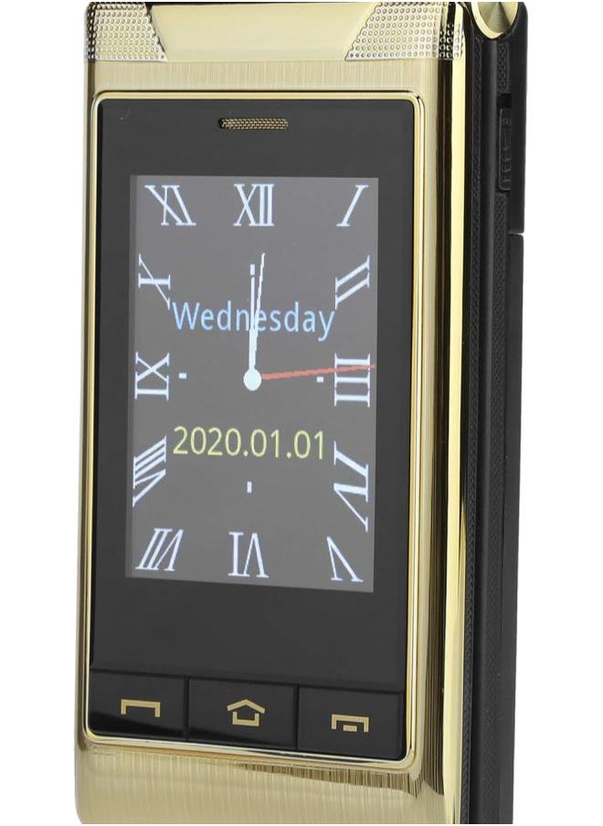 Generic - Flip Phone,3G Unlocked Flip Phone Multimedia Mp3 Dual Sim Card Phone Large Keypad and Large Volume Cell Phone for Seniors with Charging Dock(Golden) - Image 1