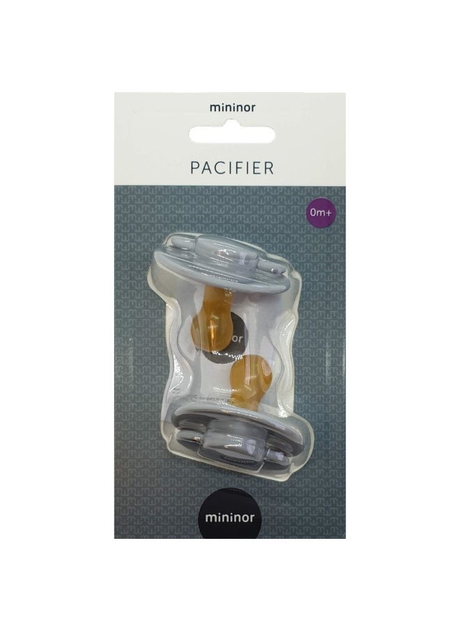 Mininor Pack of 2 Round Pacifier Latex, 0 Months +, Grey Seal  - Image 3