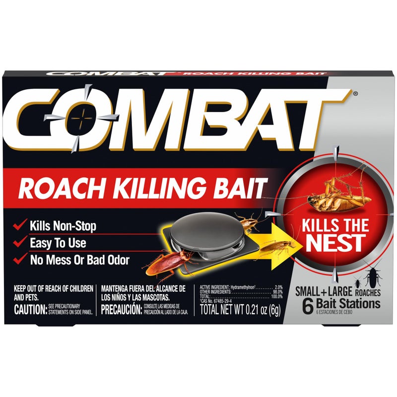 Combat Roach Killing Bait Stations for Small and Large Roaches, 6 Count (Pack of 1) - Image 1