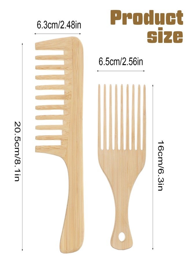 Elegaperma 3 PCS Wooden Pick For Beard, Natural Wooden Beard Pick, Wood Hair Picks for Women Men Curly Hairs, Vintage Wood Picks with Wide Tooth Comb for Gentle Styling and Detangling - Image 2