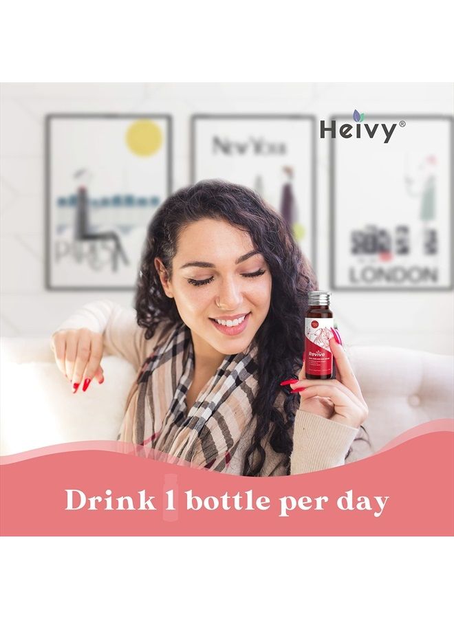 Heivy كولاجين سائل للنساء، مشروب كولاجين، كولاجين بحري، كولاجين سائل للنساء لنمو الشعر، إصلاح البشرة، تقوية الأظافر، 1.69 أونصة سائلة (عبوة من 30) ، مشروب كولاجين لإحياء النشاط - Image 3
