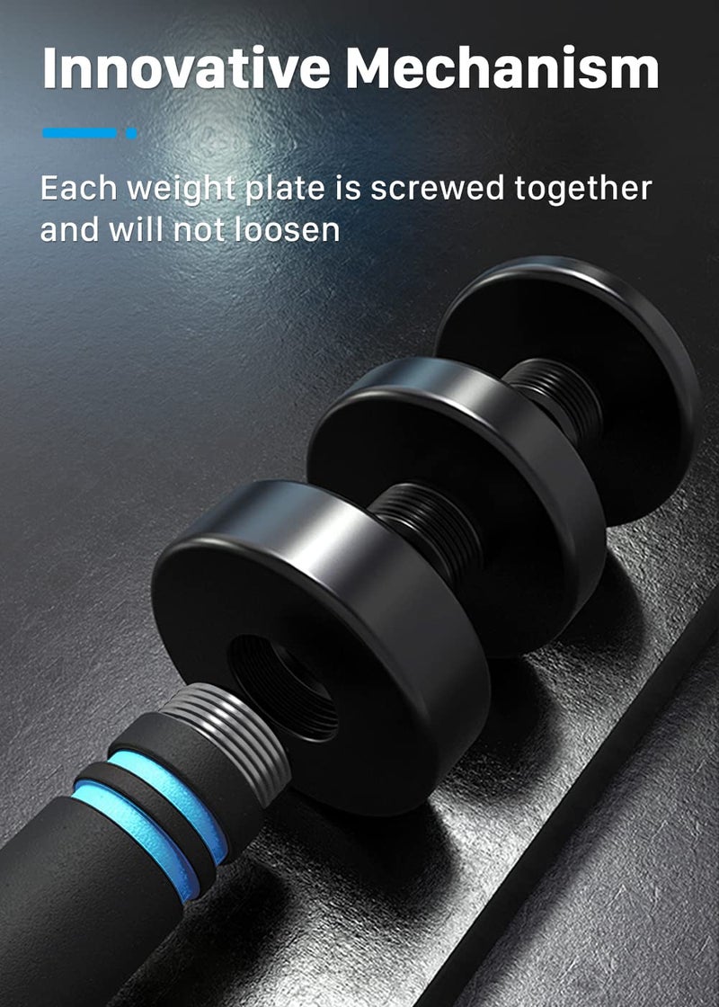 Northdeer Hand Weights Set 5lbs Pair (3lbs/4lbs/5lbs) Adjustable Black Coated Weight Set with Foam Handles Home Exercise Gym Workout for Women, Youth (5lbs×2) - Image 4