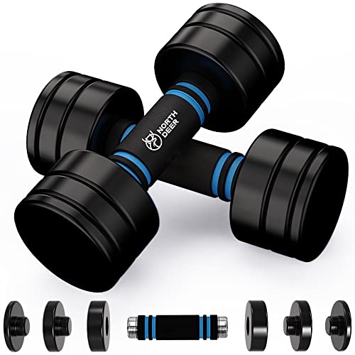 Northdeer Hand Weights Set 5lbs Pair (3lbs/4lbs/5lbs) Adjustable Black Coated Weight Set with Foam Handles Home Exercise Gym Workout for Women, Youth (5lbs×2) - Image 1