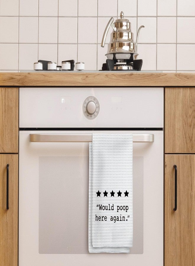 Tzhim Funny Hands Towels, Would Poop Here Again Decorative Hand Towels, Funny Humorous Quote Decorative Hand Towels for Bathroom, FunnyHumor Bathroom Toilet Washroom Decor, 16x24in - Image 3