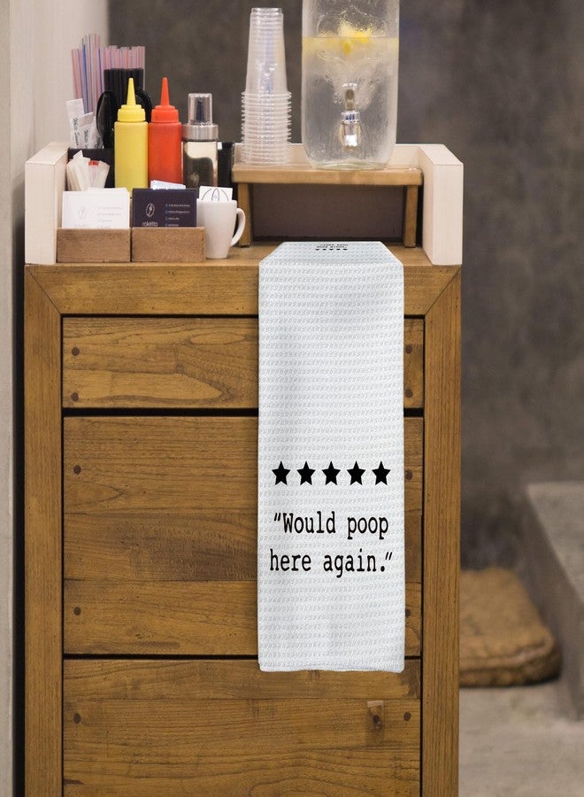Tzhim Funny Hands Towels, Would Poop Here Again Decorative Hand Towels, Funny Humorous Quote Decorative Hand Towels for Bathroom, FunnyHumor Bathroom Toilet Washroom Decor, 16x24in - Image 5