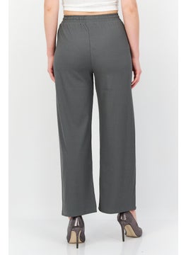 bebe Women Wide Leg Textured Palazzo Pants, Dark Grey  - Image 4