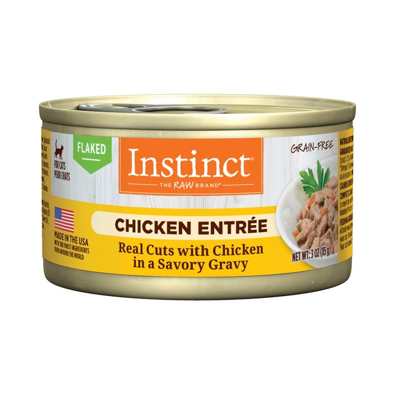 Instinct Flaked EntrÃ©e Wet Canned Cat Food - Chicken, 3 Ounce (Pack of 24) - Image 1