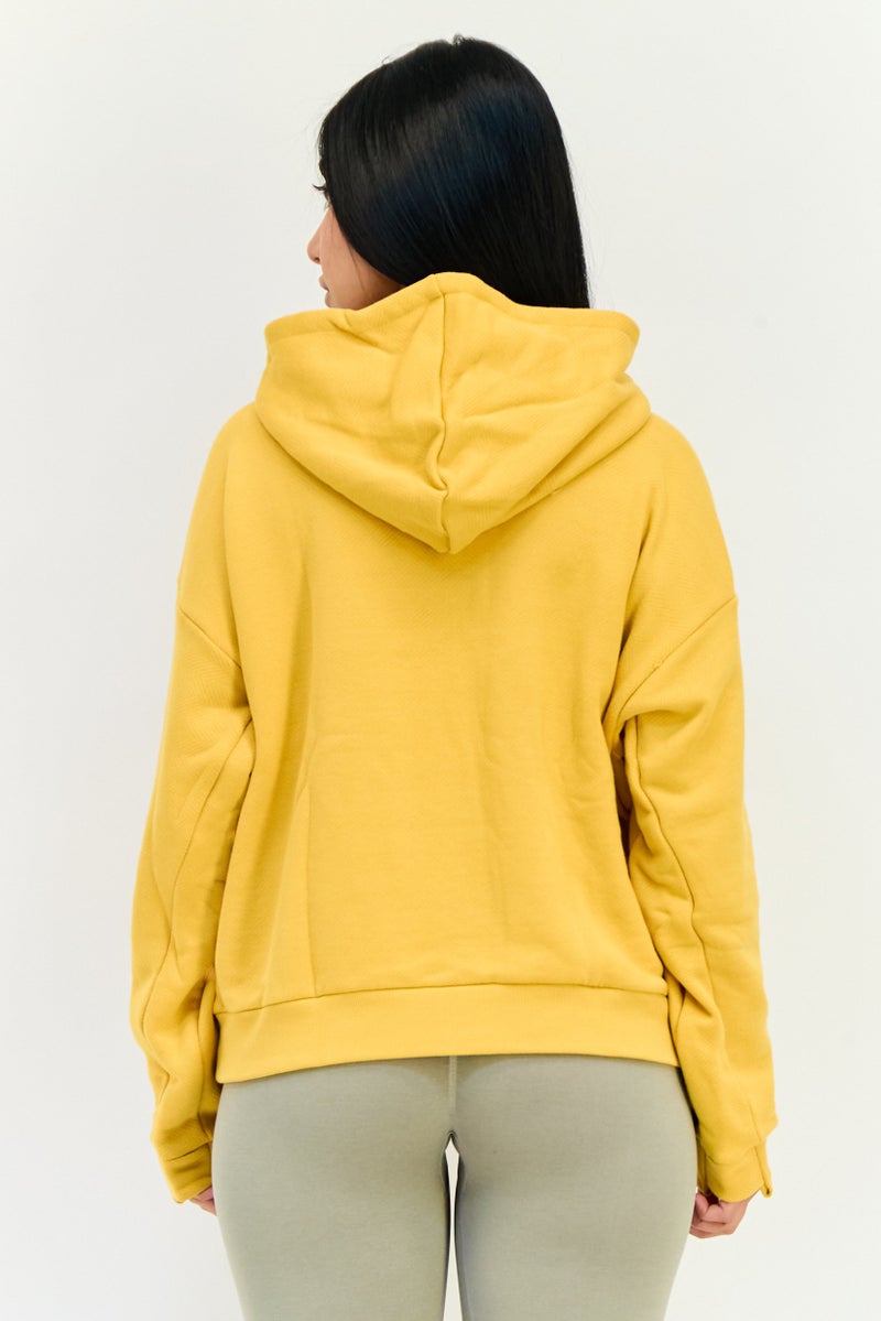 Adidas Women Sportswear Fit Long Sleeves Outdoor Sweatshirt, Mustard  - Image 3