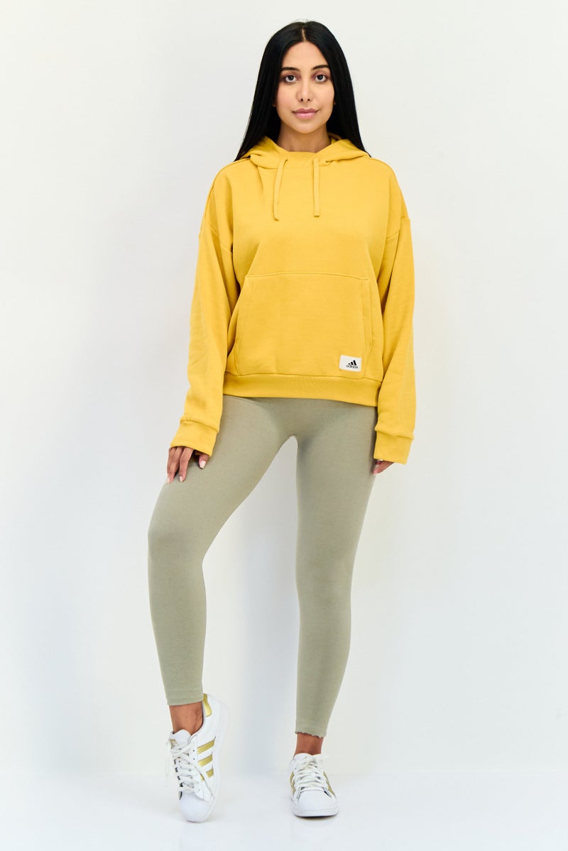 Adidas Women Sportswear Fit Long Sleeves Outdoor Sweatshirt, Mustard  - Image 4