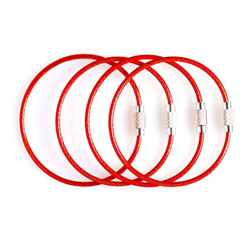 Silipac Stainless Steel Wire Keychain Cable, Twist-Lock 6.3" (16 cm) 2mm – Car Keyring, Luggage Tag, Carabiner – 4 Pack - Image 4