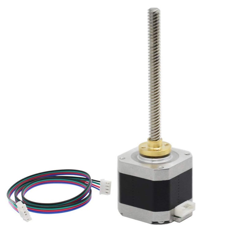 REES52 NEMA 17 Stepper Motor with Integrated 100mm T8 Lead Screw for RepRap Prusa i3 3D Printers Z Axis or CNC Machine - Image 1