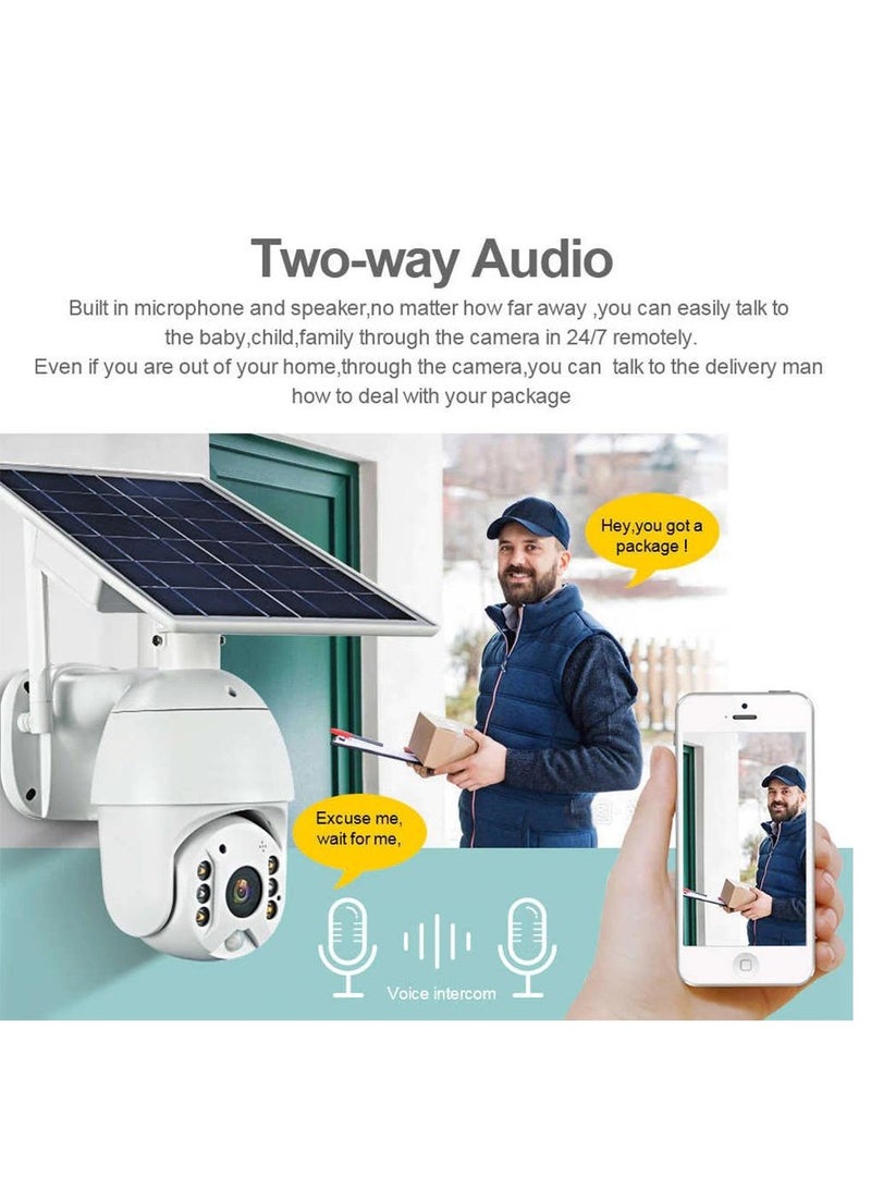 كاميرا مراقبة خارجية تعمل بالطاقة الشمسية بدقة 8 ميجابكسل 4 جي ، كاميرا مراقبة خارجية تعمل بالطاقة الشمسية، دوران 360 درجة / امالة، لاسلكي - Image 2