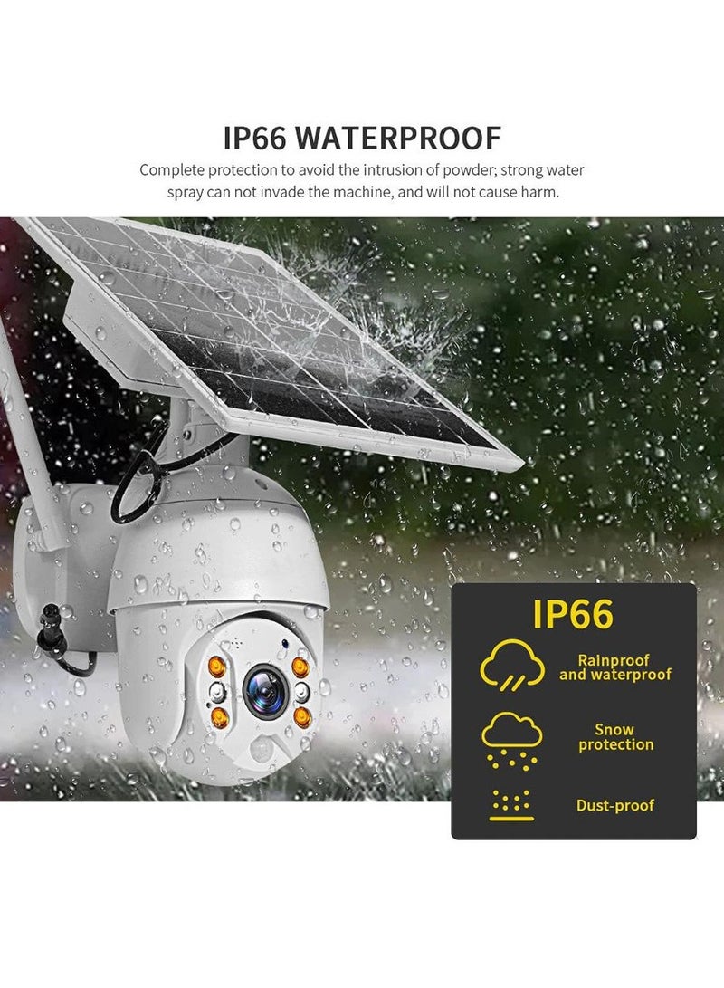 كاميرا مراقبة خارجية تعمل بالطاقة الشمسية بدقة 8 ميجابكسل 4 جي ، كاميرا مراقبة خارجية تعمل بالطاقة الشمسية، دوران 360 درجة / امالة، لاسلكي - Image 4