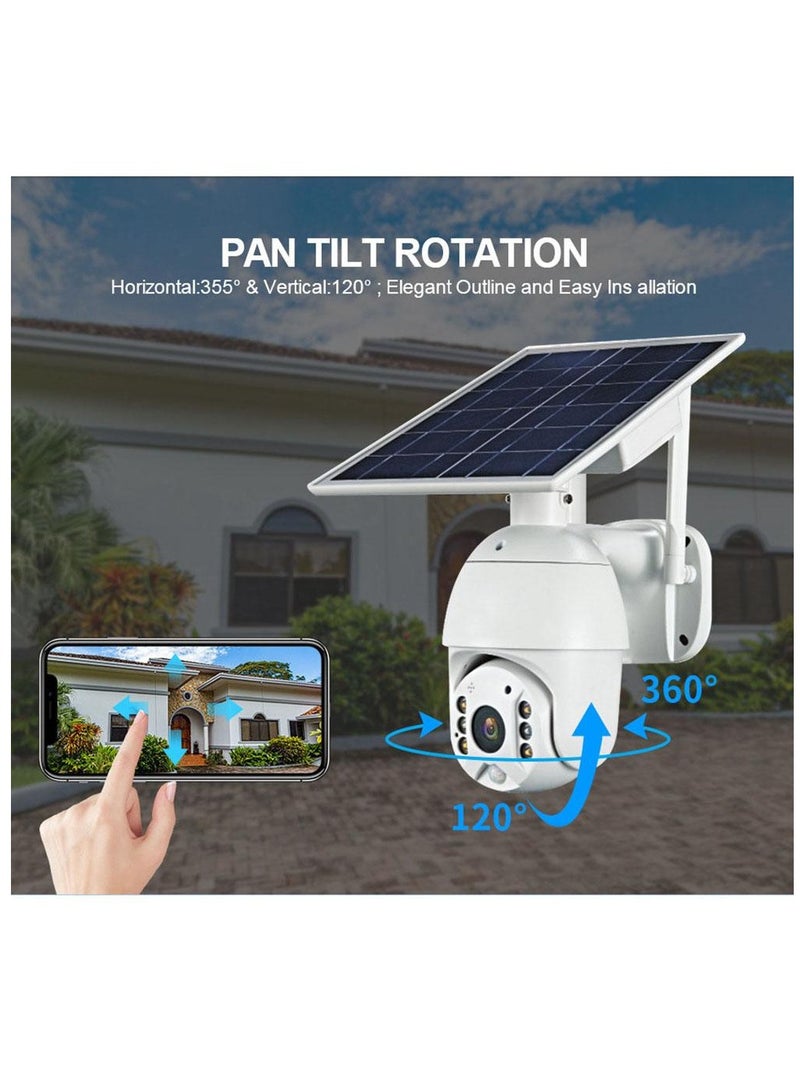 كاميرا مراقبة خارجية تعمل بالطاقة الشمسية بدقة 8 ميجابكسل 4 جي ، كاميرا مراقبة خارجية تعمل بالطاقة الشمسية، دوران 360 درجة / امالة، لاسلكي - Image 3