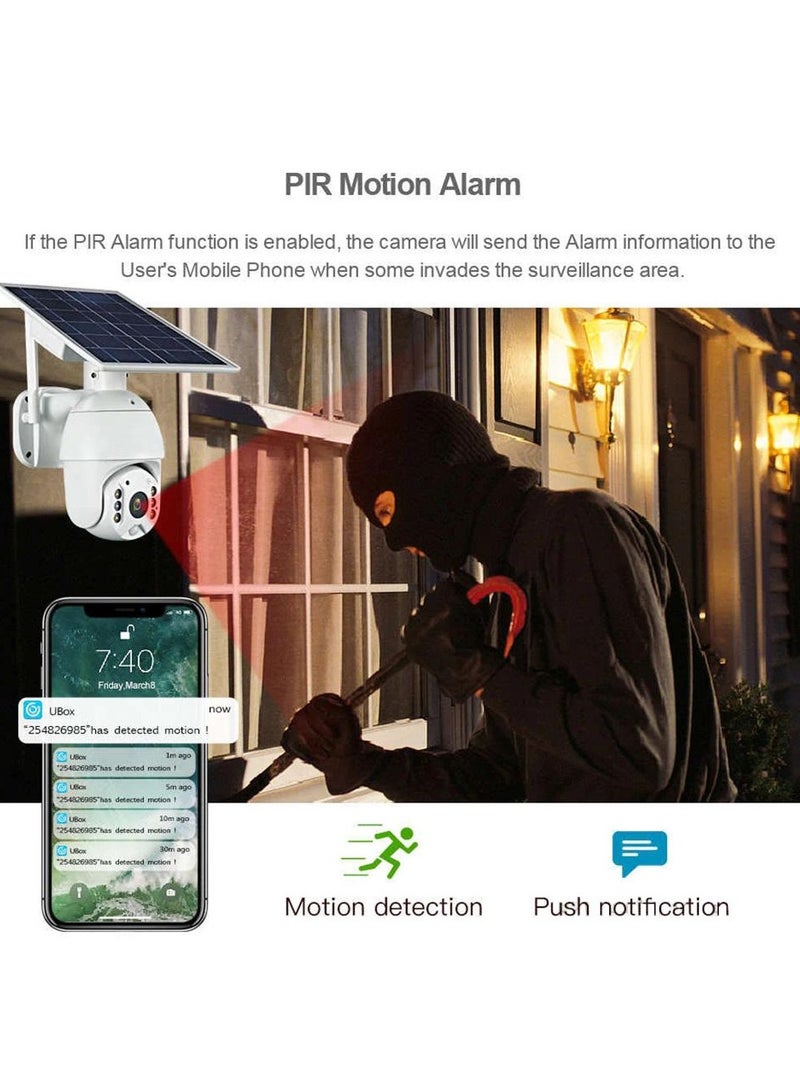 كاميرا مراقبة خارجية تعمل بالطاقة الشمسية بدقة 8 ميجابكسل 4 جي ، كاميرا مراقبة خارجية تعمل بالطاقة الشمسية، دوران 360 درجة / امالة، لاسلكي - Image 5