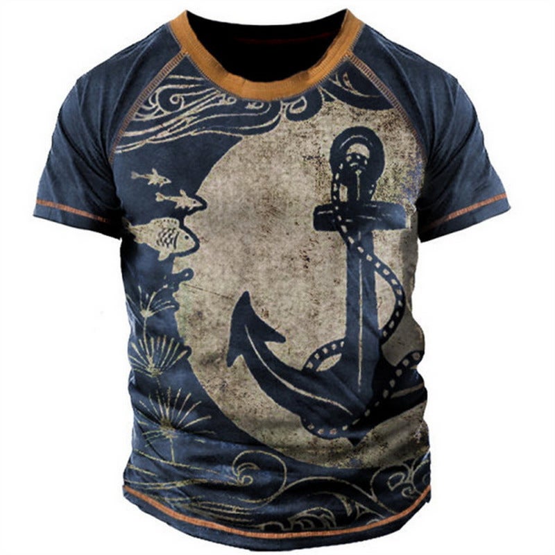 Printed T-Shirt Export Men'S Short-Sleeved Pullover T-Shirt 3D Digital Printed Short-Sleeved T-Shirt-Piece Drop Shipping - Image 1