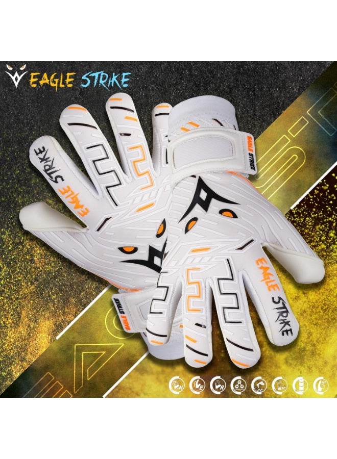 EAGLE STRIKE Professional Goalkeeper Gloves | Latex Palm Soccer Goalie Gloves with Finger Save & Wrist Support | for Adult, Youth & Junior - Ideal for Football Training & Matches - Image 2