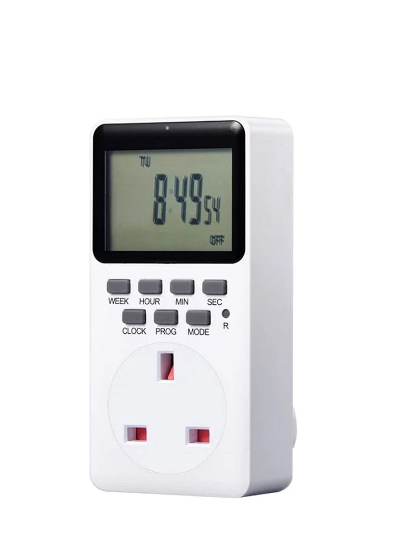 Digital Timer Switch Socket Plug-in Programmable 24 Hours & 7 Days Energy Saving 230VAC 13A Timer Switch Energy Saving Intelligent Electronic Timing Socket  - Image 3