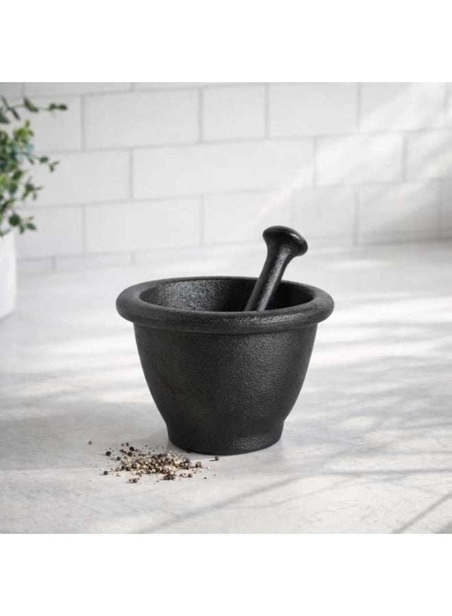 Pan Home Cast Iron Mortar and Pestle - Black - Image 1