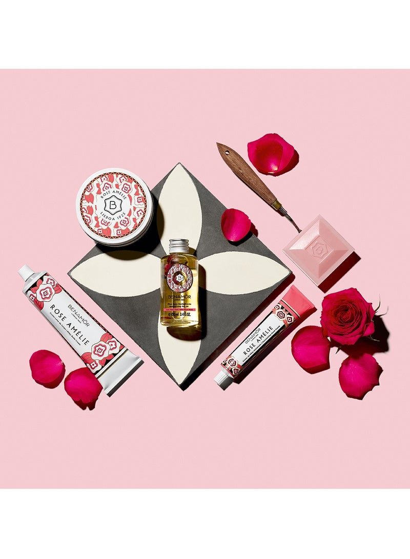 BENAMÕR Benamor Rose Amelie Lip Balm with Shea Butter Argan Oil Aloe Vera Natural Ingredients Rose Scent Paraben Free Hydrating Lip Balm 12ml - Image 4