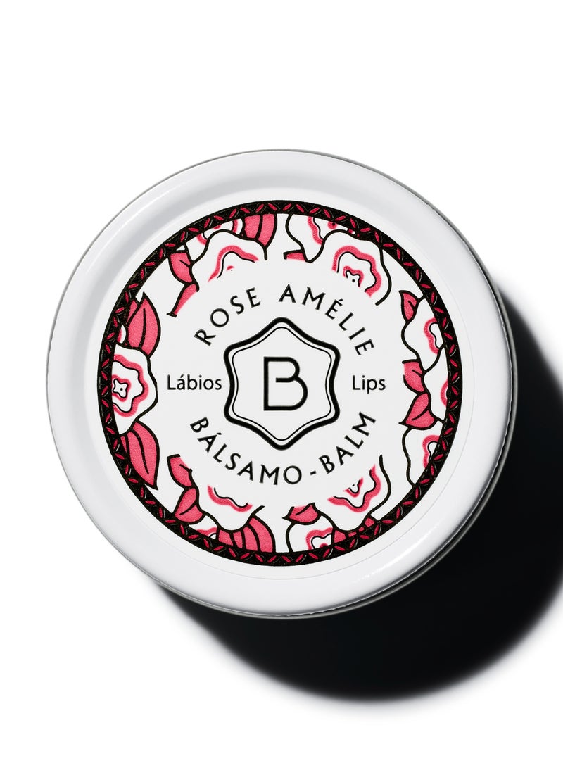 BENAMÕR Benamor Rose Amelie Lip Balm with Shea Butter Argan Oil Aloe Vera Natural Ingredients Rose Scent Paraben Free Hydrating Lip Balm 12ml - Image 1