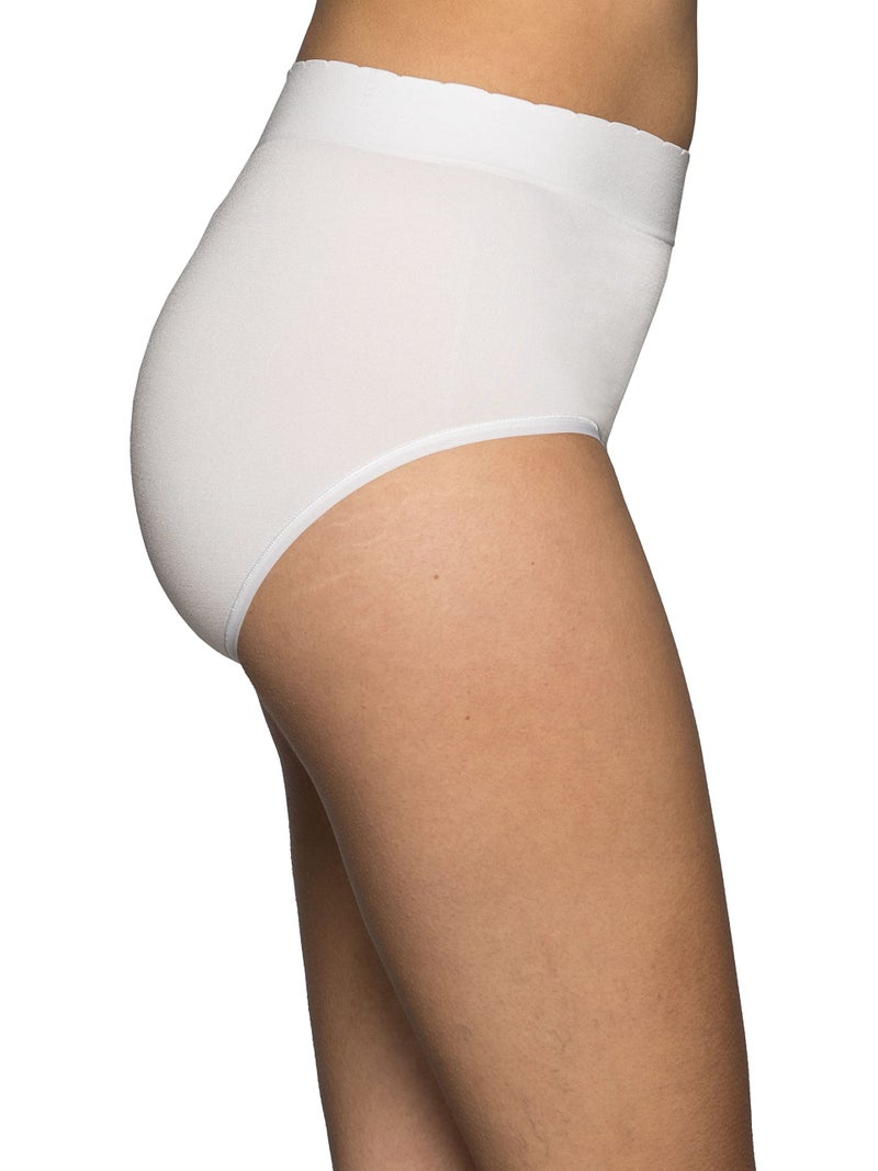 Vanity Fair Women's No Pinch No Show Seamless Underwear, Brief - 3 Pack - Quartz/White/Neutral, 9 - Image 2