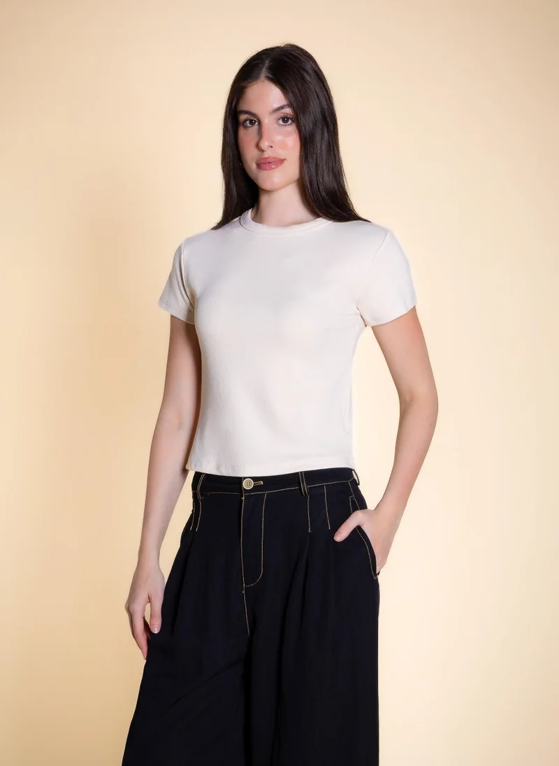 شايبس RIBBED SHORT SLEEVE T-SHIRT