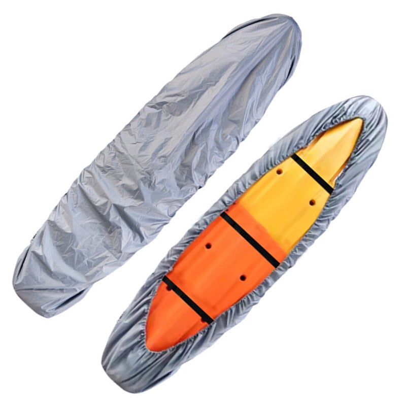 Waterproof Kayak Cover Size L Premium 420D Oxford Cloth With PU Coating - Heavy-Duty Windproof Canoe Cover for Outdoor Kayak Canoe SUP Fishing Boat Protection - Image 1