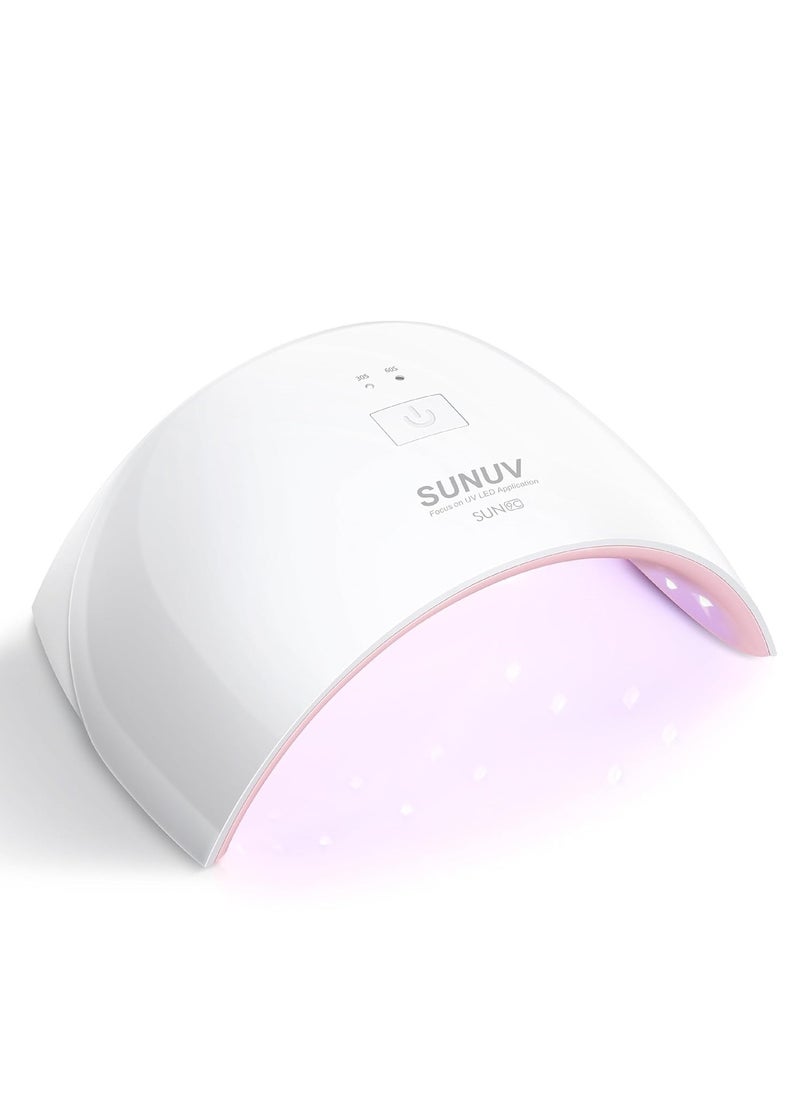 SUNUV - SUNUV UV LED Nail Lamp, UV Light for Nails Dryer for Gel Nail Polish Curing Lamp with Sensor 2 Timers SUN9C Pink Gift for Women Girls - Image 1