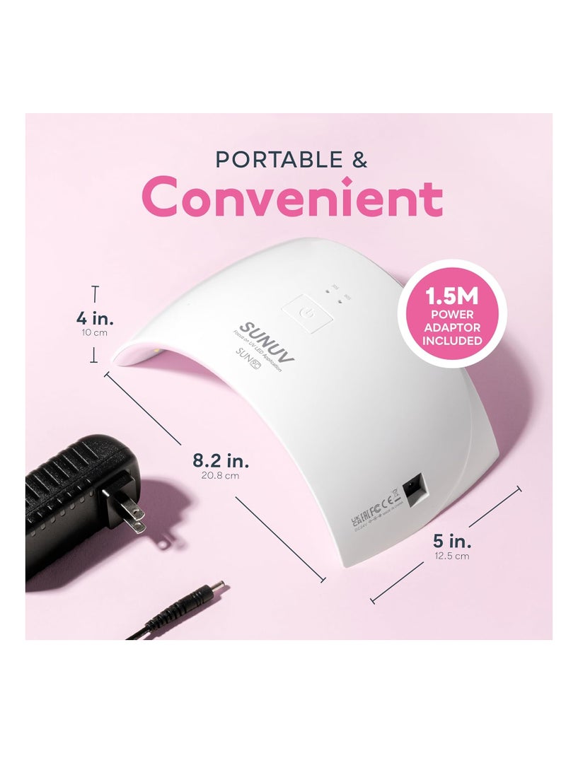 SUNUV - SUNUV UV LED Nail Lamp, UV Light for Nails Dryer for Gel Nail Polish Curing Lamp with Sensor 2 Timers SUN9C Pink Gift for Women Girls - Image 1