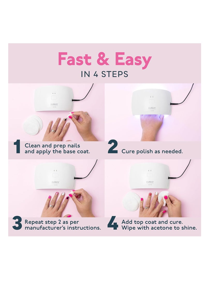 SUNUV - SUNUV UV LED Nail Lamp, UV Light for Nails Dryer for Gel Nail Polish Curing Lamp with Sensor 2 Timers SUN9C Pink Gift for Women Girls - Image 1