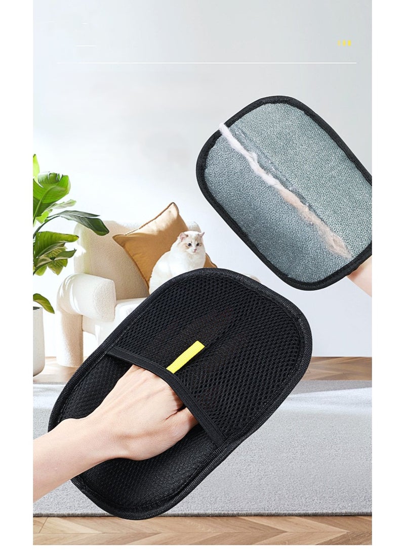 2-pack electrostatic hair removal gloves cat and dog hair cleaner two-way brush hair removal household clothes hair removal artifact  - Image 1