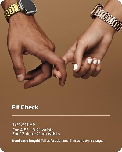 Fullmosa Bands Compatible with Apple Watch Band 41mm 40mm 38mm, Stainless Steel iWatch Band with Case for Apple Watch Series 9 8 7 6 5 4 3 2 1 SE3/2/1, Golden - Image 5